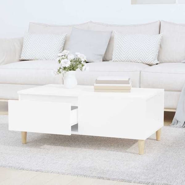 Maison Exclusive - Låg bord Vit 90x50x36,5 cm Ingenjörsträ