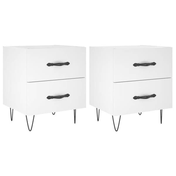 Maison Exclusive - Sängbord 2 st vit 40x35x47,5 cm ingenjörsträ Vit