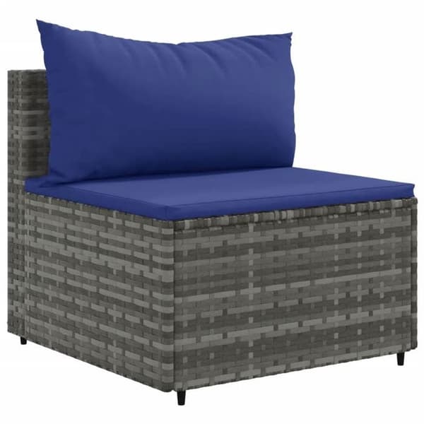 Maison Exclusive - Trädgårdsmöbler 11 delar med kuddar Grå Flätad resin