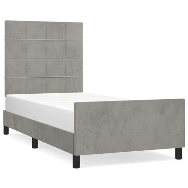 Maison Exclusive - Sängram utan madrass ljusgrå 90x200 cm sammet