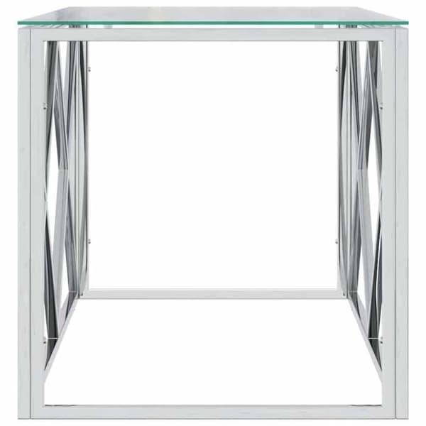 Bord - EKSKLUSIV HUS - 110×45×45 cm - Rustfrit stål - Glasplade - Rektangulær