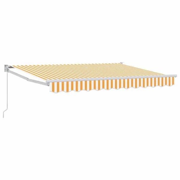 Maison Exclusive - Gul og hvid markise 3,5 x 2 m
