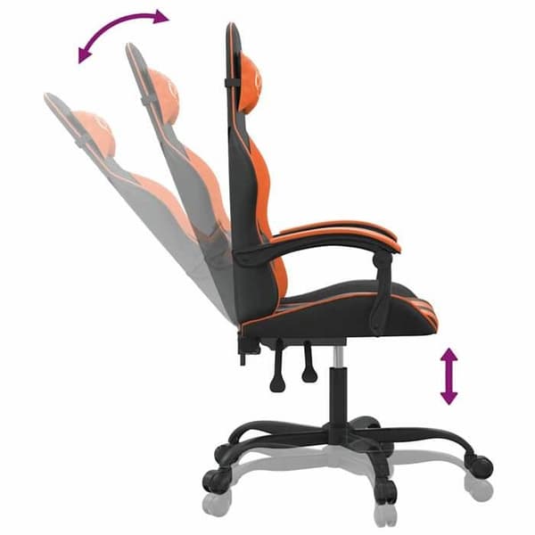 Maison Exclusive - Spelstol Svart och orange Konstläder