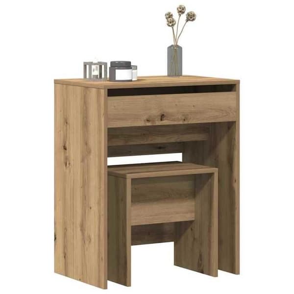 Maison Exclusive - Frisør 2 stk. egetræ håndlavet 60 x 40 x 75 cm