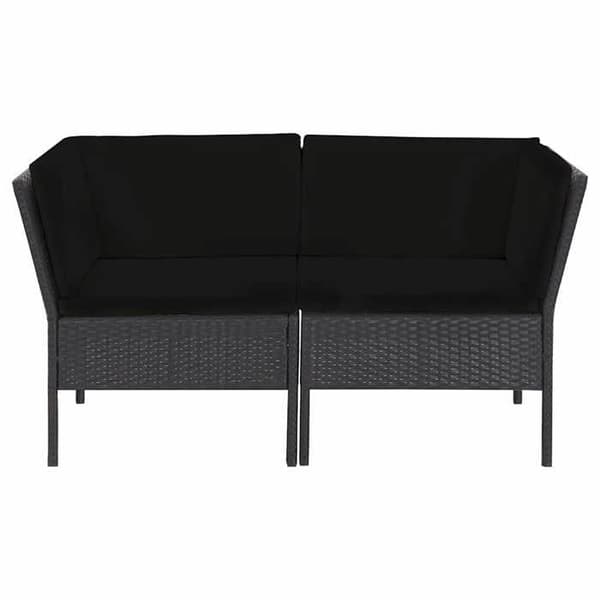 Maison Exclusive - Trädgårdsmöbler 6 delar med kuddar i svart flätad resin