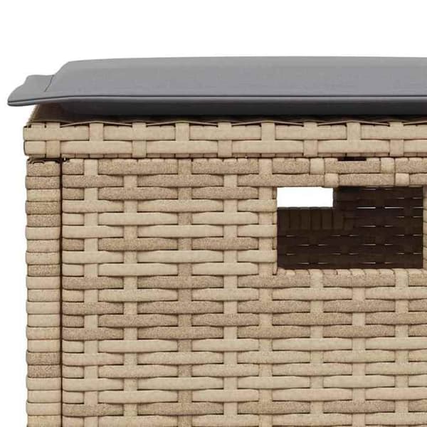 Maison Exclusive - Puutarhakalusteryhmä tyynyillä 5 kpl Beige polyrottinki