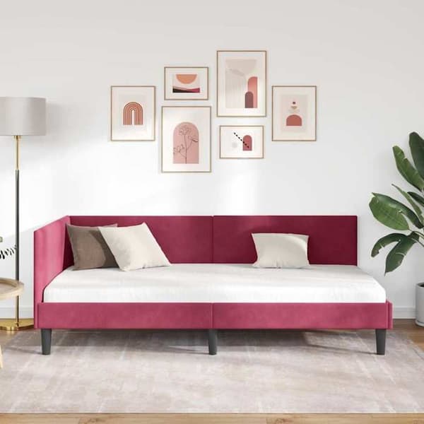 Maison Exclusive - Hörnsängram Bordeaux 80 cm x 200 cm Sammet