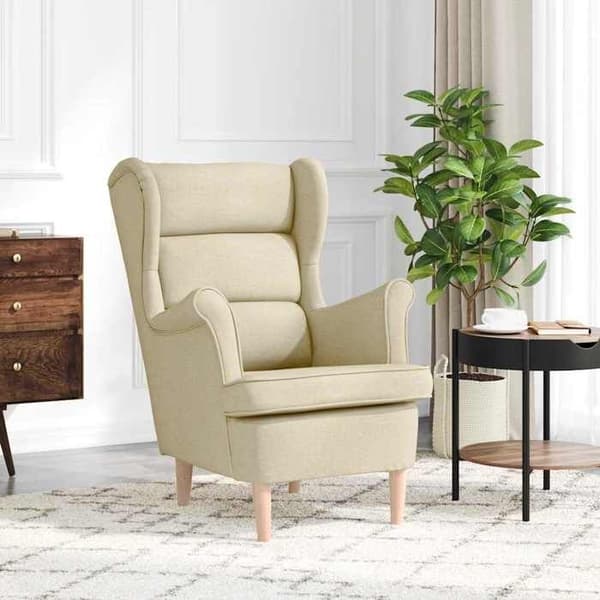 Stol - EKSKLUSIV HUS - Creme - Polyesterstof - Blødt polstring - 74x84x100 cm Grädde