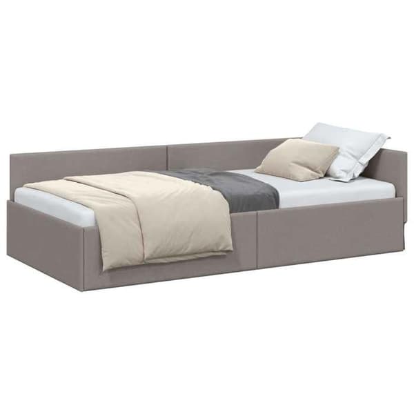Maison Exclusive - Vinkel sengestel Taupe 80 cm x 200 cm stof
