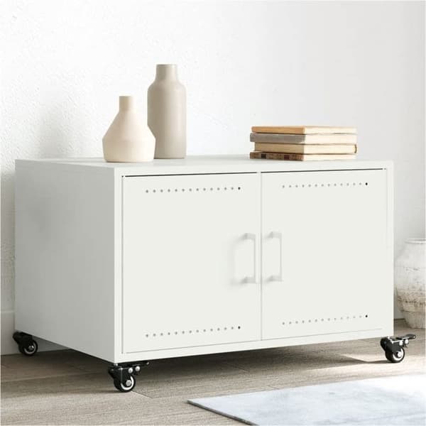 Maison Exclusive - Låg bord vit 68x50x43,5 cm stål