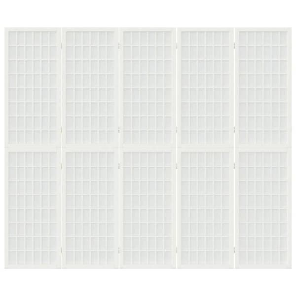 Maison Exclusive - Fällbar avskiljande vägg 5 paneler 200x170 cm Vit