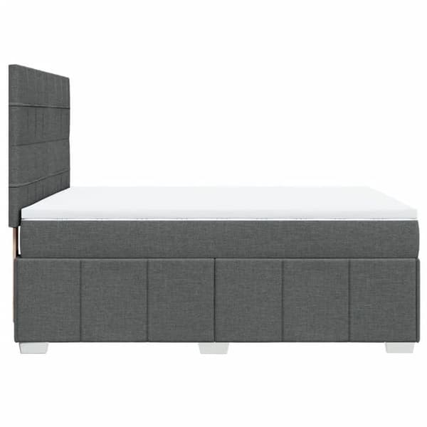 Maison Exclusive - Seng med lamelbund og mørkegrå madras 140x190cm Stof