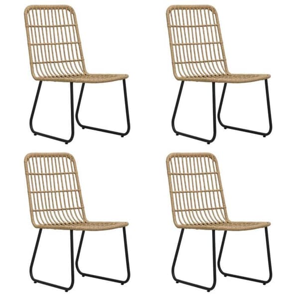 Maison Exclusive - Utomhusmatgrupp 5 delar i flätad resin och glas