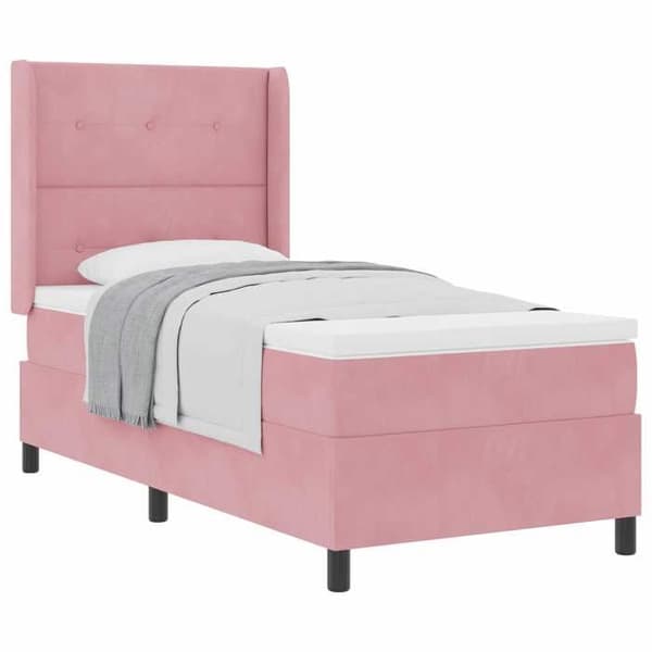 Maison Exclusive - Jousipatja ruusupäällysteellä 90 x 190 cm Sametti Ros