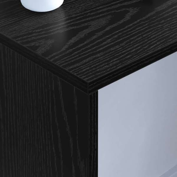 Maison Exclusive - Vægkontor i sort egetræ, ingeniørtræ 100 x 45 x 30 cm