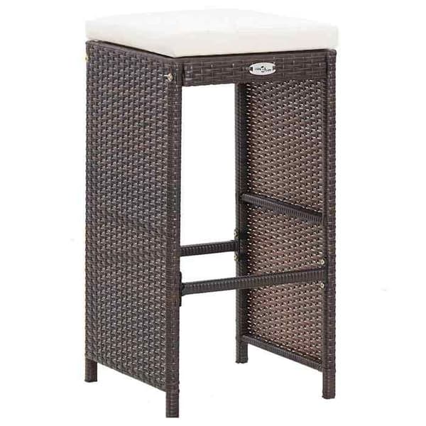 Maison Exclusive - Trädgårdsbarset 7 delar med kuddar, flätad resin, brun