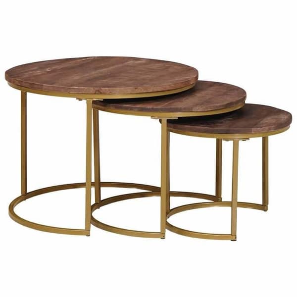Maison Exclusive - 3 stk. mørkebrun nestbare sofaborde 60 x 60 x 45 cm