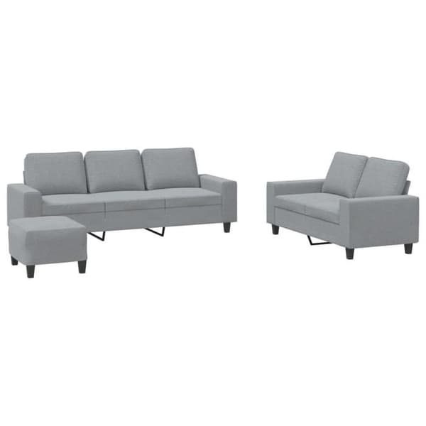 Maison Exclusive - Sæt af 3 sofaer lys grå stof