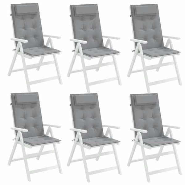 Maison Exclusive - Stolar med hög rygg, 6-pack, grått Oxford-tyg grå
