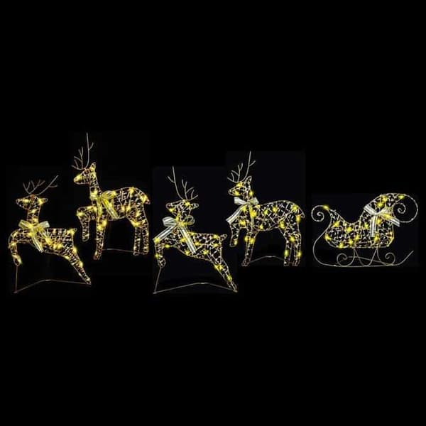 Julepynt - EKSKLUSIVT HUS - Rennes - 40 LED - Guld - USB genopladelig gyllene