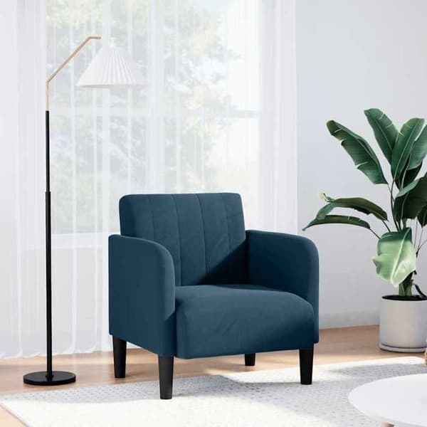 Maison Exclusive - Sofa stol med armlæn i blå velour 54 cm