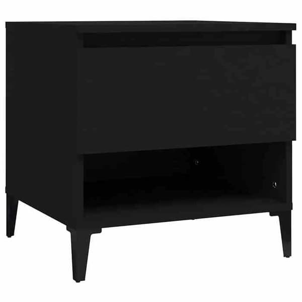 Maison Exclusive - 2 stk. sideborde Sort 50x46x50 cm Ingeniørtræ