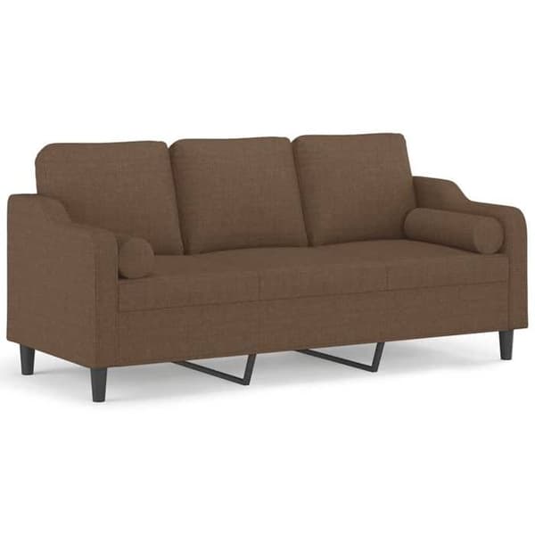 Soffa 3 platser - Maison Exclusive - Brun - Polyester tyg - Robust metallram brun