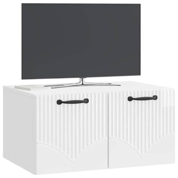 Exklusivt Hem - Väggmonterad TV-möbel Väggmontering Vit glansig 59,5 x 41 x 30 cm