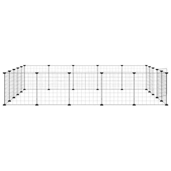 Maison Exclusive - 20-panelers kæledyrbur med sort dør 175x175x35 cm