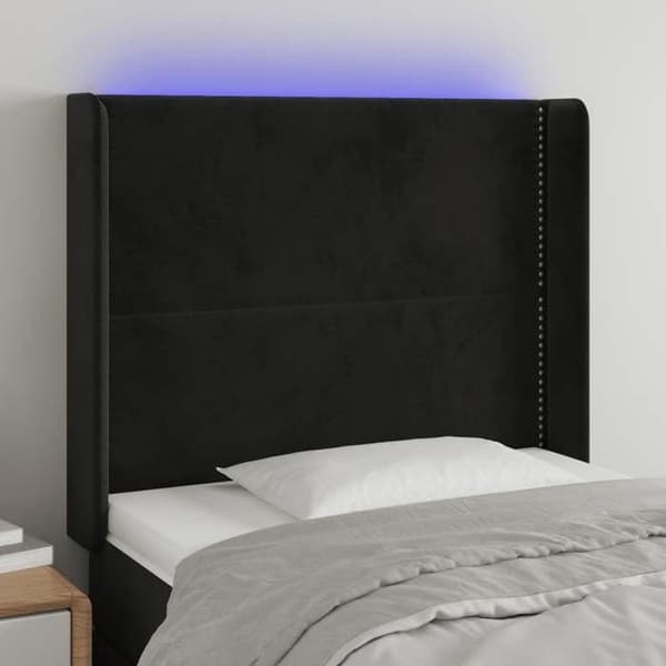 Maison Exclusive - LED-päätymustalla 93x16x118/128 cm sametti Svart