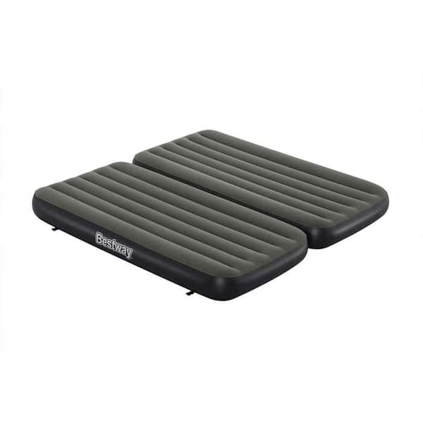 Maison Exclusive - 3-i-1 oppustelig seng Sort og grå 188x99x25 cm
