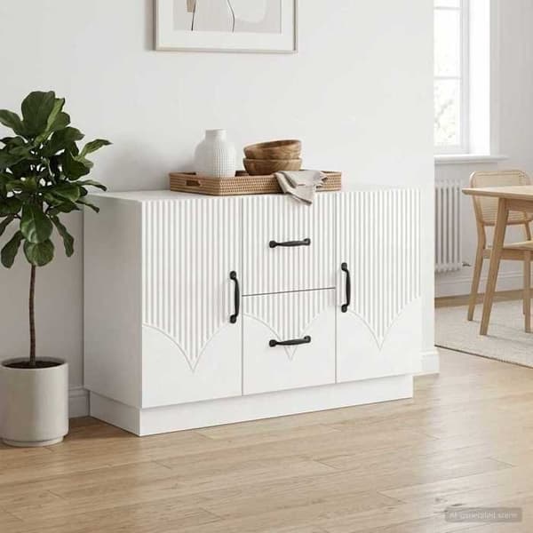 Maison Exclusive - Buffé Vit glänsande 89 x 34,5 x 57 cm Ingenjörsträ
