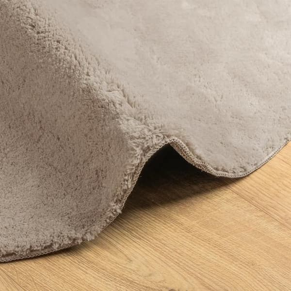 Maison Exclusive - HUARTE tæppe med bløde korte hår og vaskbart sand Ø 80 cm Sand