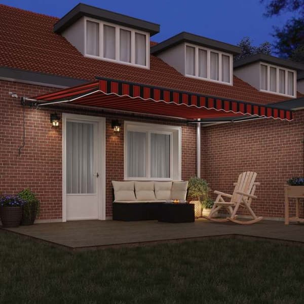 Maison Exclusive - Elektrisk markis med LED och sensor 4,5 x 3,5 m Orange och brun