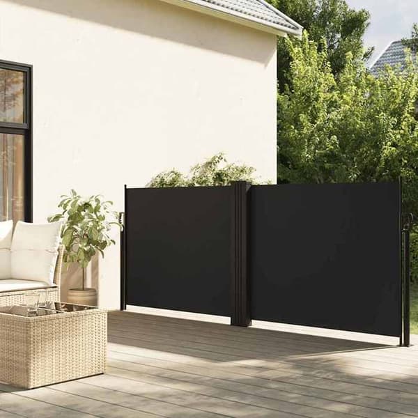 Maison Exclusive - Svart utdragbart sidotak 120x600 cm