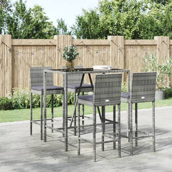 Havemøbel sæt - Maison Exclusive - Grå - Flettet harpik (poly rattan) - 5 dele