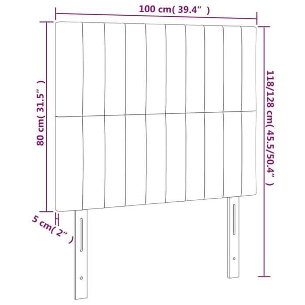 Maison Exclusive - LED Hovedgærde Lys Grå 100x5x118/128 cm Velour Ljusgrått