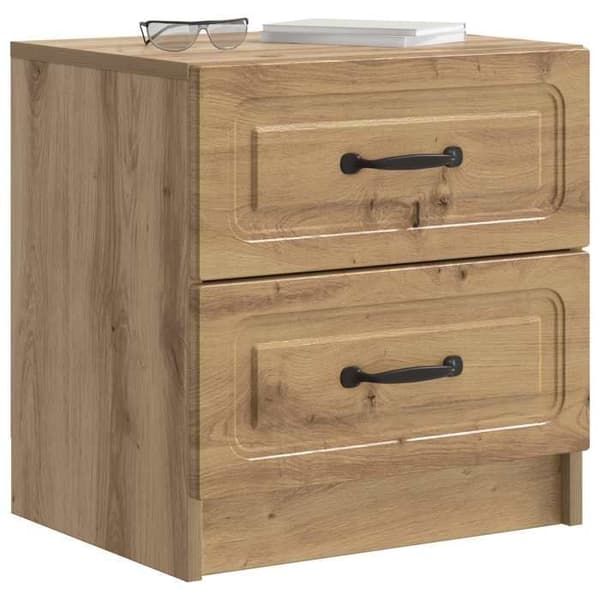 Maison Exclusive - Natbord i håndlavet egetræ 43 x 34,5 x 44,5 cm
