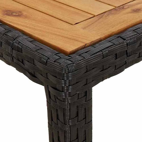 Maison Exclusive - Musta Puutarhapöytä 150 x 90 x 75 cm polyrotin