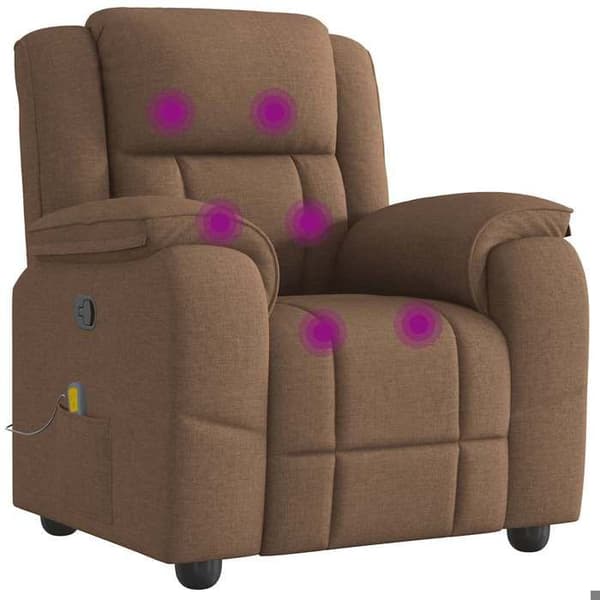 Maison Exclusive - Liggande massagefåtölj Brun Tyg