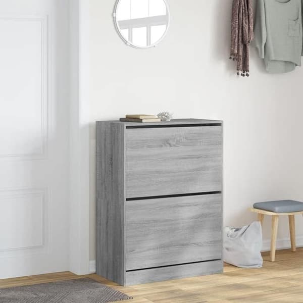 Maison Exclusive - Skoskab med 2 foldbare skuffer i sonoma grå sonoma grå