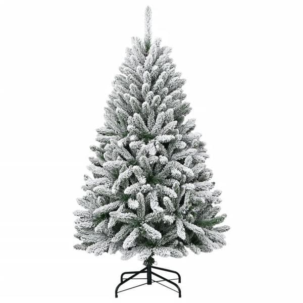 Maison Exclusive - Keinopuu, jossa on lumipeite, 150 cm Vit (flockad snö)