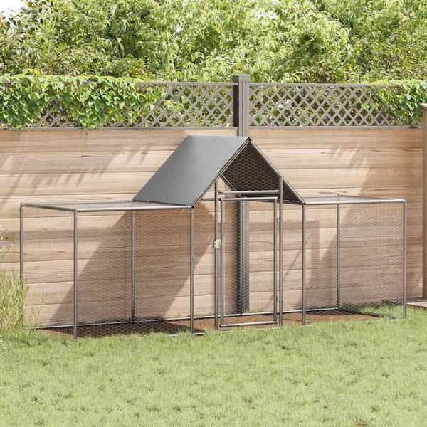 Maison Exclusive - Hönshus 3 x 1 x 1,5 m Galvaniserat stål Silver
