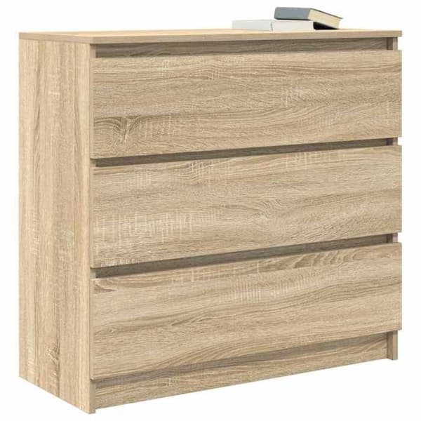 Maison Exclusive - Buffet egetræ sonoma 80x35x76 cm ingeniørtræ Sonoma ek
