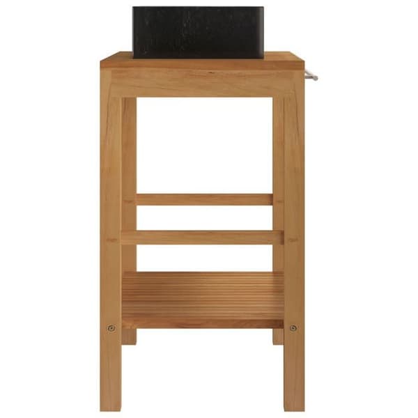 Maison Exclusive - Solid teak badeværelsesskab med sort marmor vask Noir (marmorhandfat)