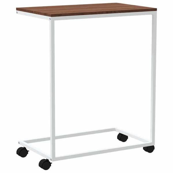 Sidebord - MAISON EXCLUSIVE - Model C - Hvid - Ingeniørtræ - Med hjul Vit