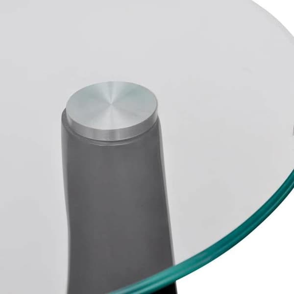 Maison Exclusive - Sofabord med rund, blank sort glasplade Skinande svart