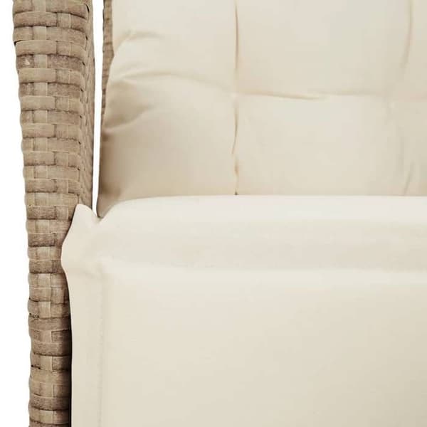 Maison Exclusive - Trädgårdsset med matbord och kuddar 9 delar beige Poly rotting