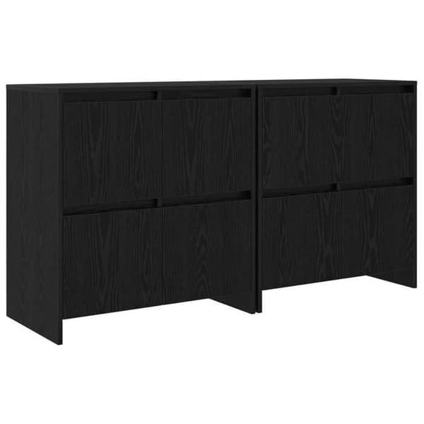 Maison Exclusive - Buffeter 2 stk Sort eg 70 x 41 x 75 cm Ingeniørtræ svart ek
