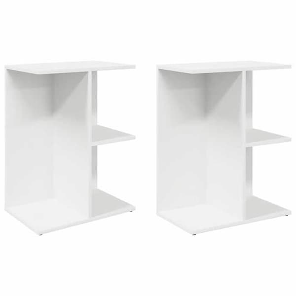 Maison Exclusive - Sängbord 2 st vit 46,5x29x61 cm ingenjörsträ